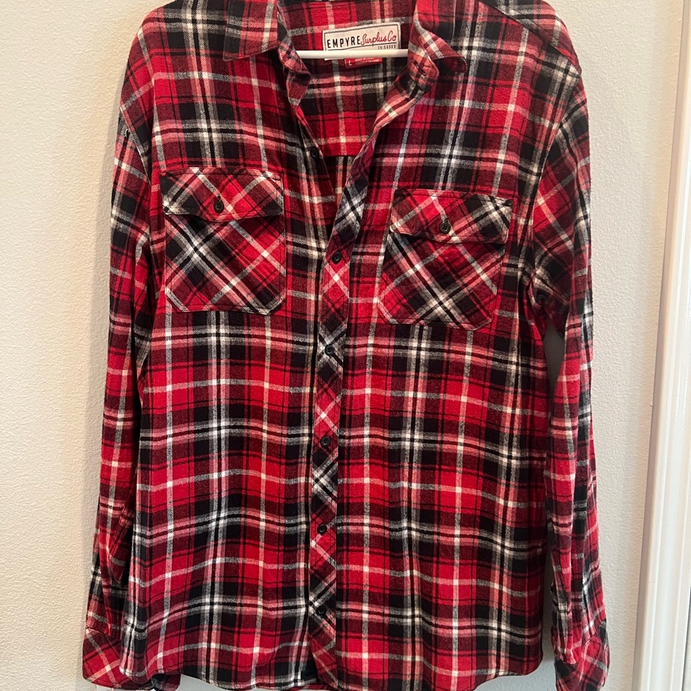 Empyre SurPlus Plaid Red and Black Flannel Shirt